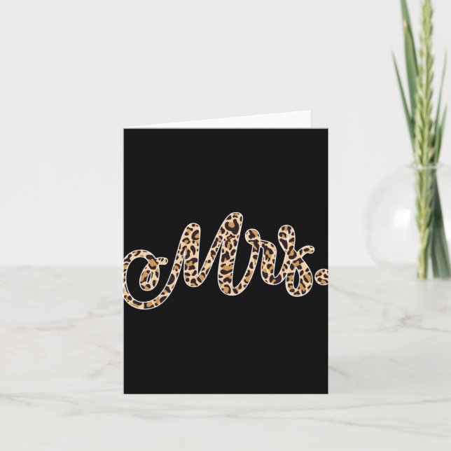 Bride Groom Frau Leopard Print Wedding Matching Co Karte (Vorderseite)