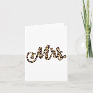 Bride Groom Frau Leopard Print Wedding Matching Co Karte