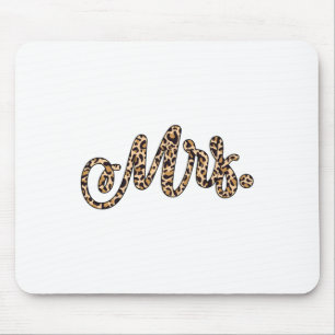 Bride Groom Frau Leopard Print Wedding Matching Co Mousepad