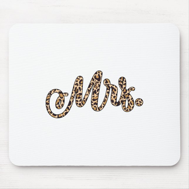 Bride Groom Frau Leopard Print Wedding Matching Co Mousepad (Vorne)