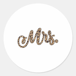 Bride Groom Frau Leopard Print Wedding Matching Co Runder Aufkleber