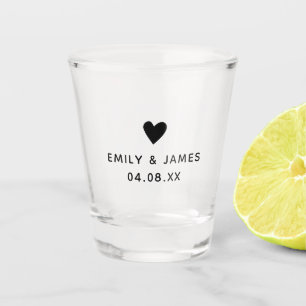 Bride Groom Heart Geschenk Verlobung Gastgeschenk  Schnapsglas