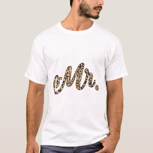 Bride Groom Herr Leopard Print Wedding Matching Co T-Shirt
