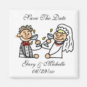 Bride Groom Hochzeitsempfang Toast retten die Date Magnet