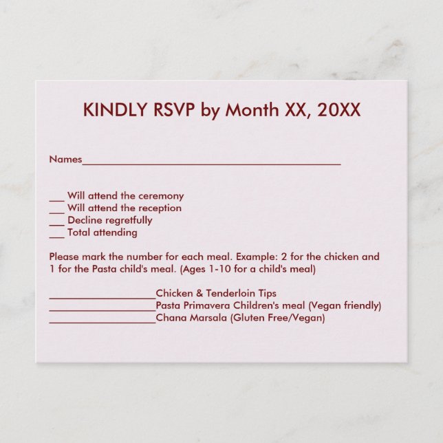 Bride & Groom in Sunset RSVP Menu Postcard Einladungspostkarte (Vorderseite)