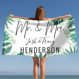 Bride & Groom, Jubiläum, Verlobung Strandtuch