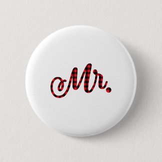 Bride Groom Mr. Mrs. Christmas Matching Coup Button