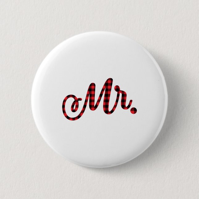 Bride Groom Mr. Mrs. Christmas Matching Coup Button (Vorderseite)