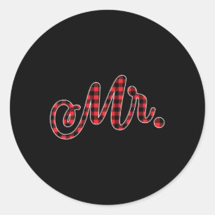 Bride Groom Mr. Mrs. Christmas Matching Coup Runder Aufkleber