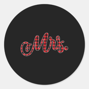 Bride Groom Mr. Mrs. Christmas Matching Coup Runder Aufkleber
