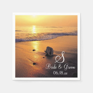 Bride Groom Personalisiert Monogram Wedding Date P Serviette