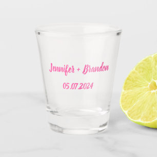 Bride Groom Pink Eleganter Individuelle Name Hochz Schnapsglas