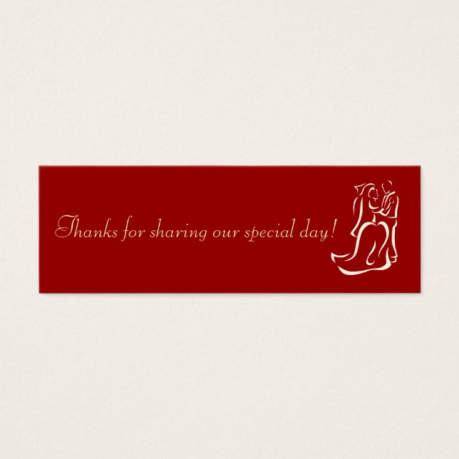 Bride&Groom Red Favor Tag (Vorderseite)