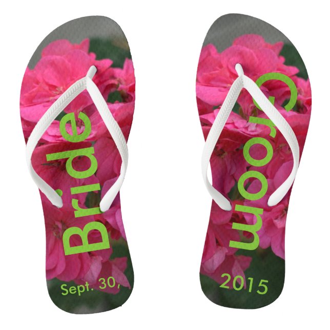 Bride Groom Rose Geranium Flip Flops (Fußbett)