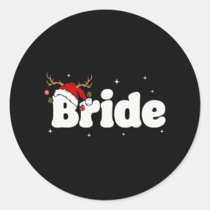 Bride Groom Santa Couples Weihnachtsausstellungen Runder Aufkleber