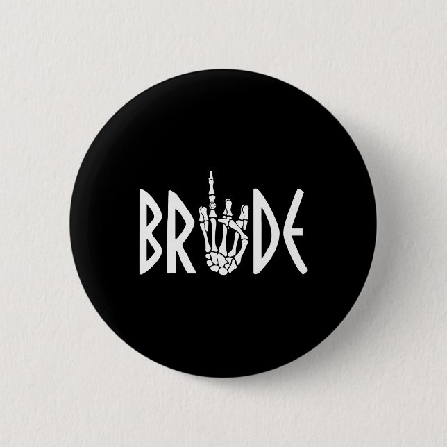 Bride Groom Skeleton Gothic Wedding Verlobung Hal Button (Vorderseite)