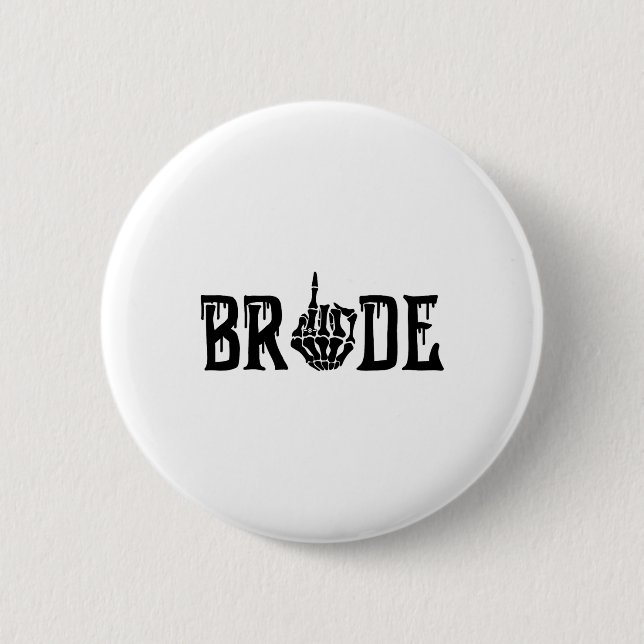 Bride Groom Skeleton Hand Halloween Bachel Button (Vorderseite)