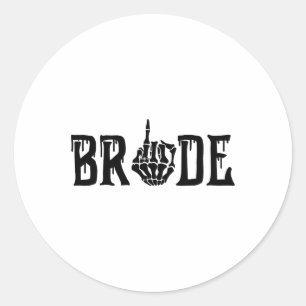 Bride Groom Skeleton Hand Halloween Bachel Runder Aufkleber