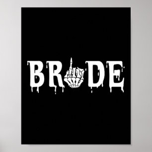 Bride Groom Skeleton Hand Halloween Chelor Poster
