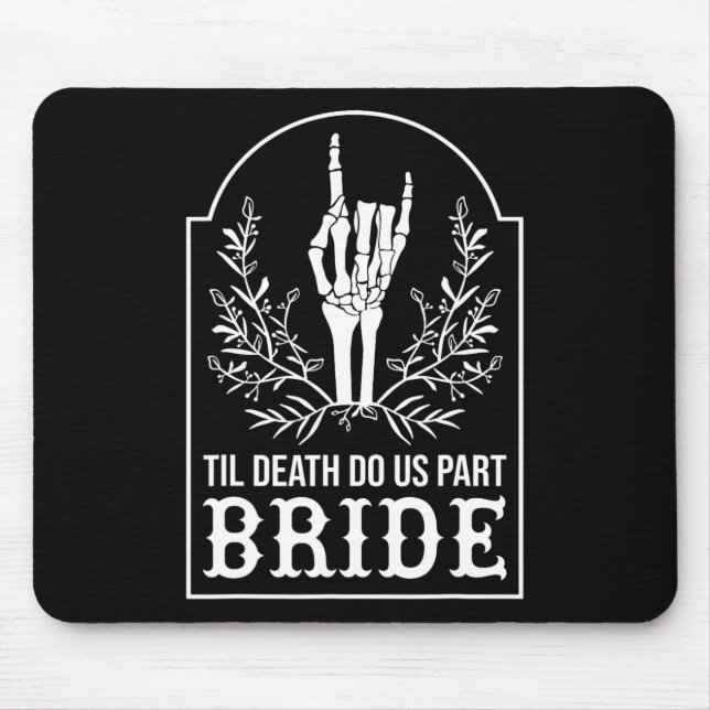 Bride Groom Skeleton Hand Paare Matching Wedding Mousepad (Vorne)