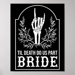 Bride Groom Skeleton Hand Paare Matching Wedding Poster