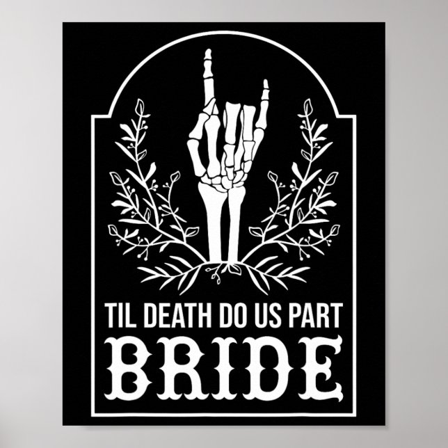 Bride Groom Skeleton Hand Paare Matching Wedding Poster (Vorne)