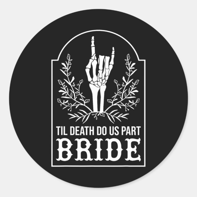 Bride Groom Skeleton Hand Paare Matching Wedding Runder Aufkleber (Vorderseite)