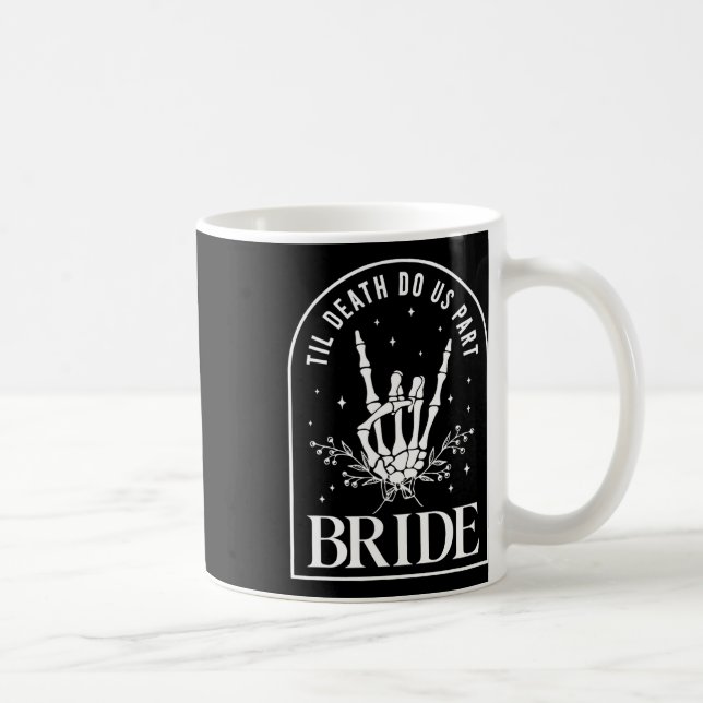 Bride Groom Skeleton Rock Hand Paare Wedding Hal Kaffeetasse (Rechts)
