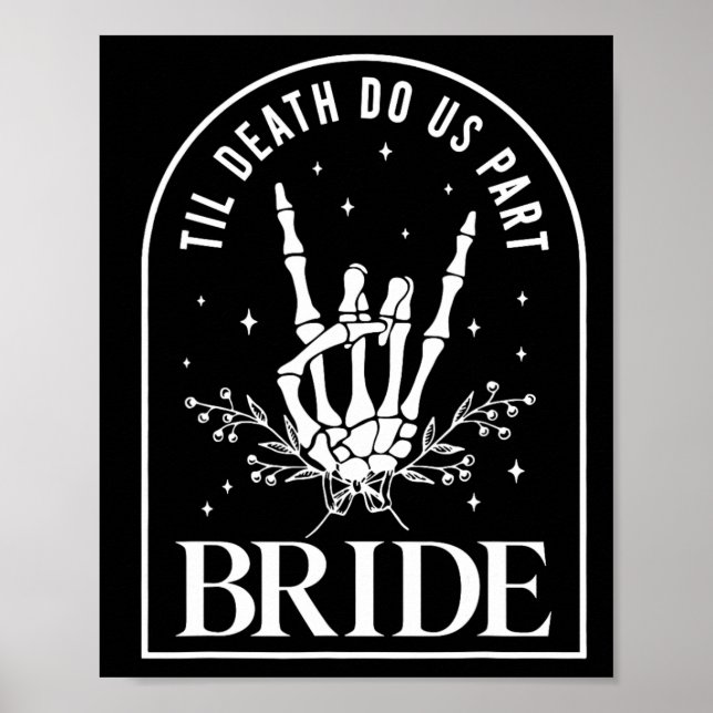 Bride Groom Skeleton Rock Hand Paare Wedding Hal Poster (Vorne)