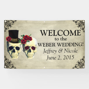 Bride & Groom Skull Hochzeitsbanner Banner
