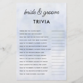 Bride Groom Trivia Cloud 9 Brautparty Elegant Flyer