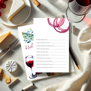 Bride & Groom Trivia Duschgel Spiel Wine Thema Flyer