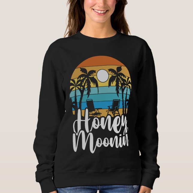 Bride Groom Vacation Newlywed Honeymoon Retro Hone Sweatshirt (Vorderseite)