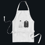 Bride & Groom Wedding Apron Schürze<br><div class="desc">Dieses Bride & Groom Brautmodedesign wurde für die moderne Hochzeit geschaffen. Es hat elegante Designer-Akzente und einen zeitgenössischen Stil.</div>