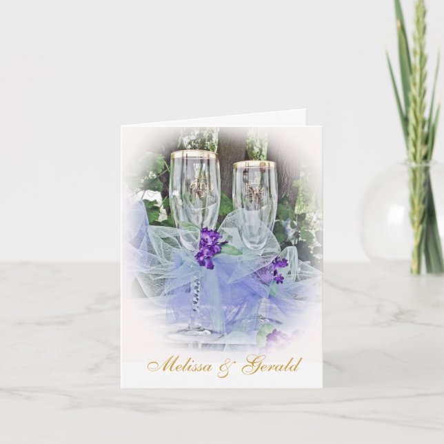 Bride & Groom Wedding Brillen Einladung (Vorderseite)