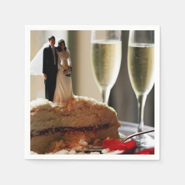 Bride Groom Wedding Cake Napkins Serviette (Vorderseite)