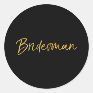 Bride & Groom Wedding Design Studio Herren Schwarz Runder Aufkleber