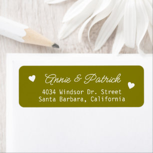 Bride Groom Wedding Mailing Olive Rücksendeadresse