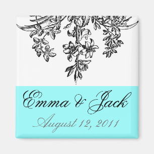 Bride & Groom Wedding Monogram Magnet