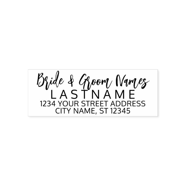 Bride Groom Wedding Name Rücksendeadresse - Skript Permastempel (Design)