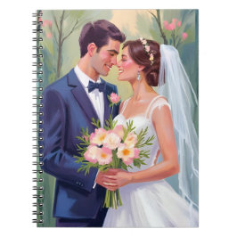 Bride & Groom | Wedding Newlyweds Watercolor Notizblock
