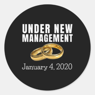 Bride Groom Wedding Rings unter neuer Leitung Jan Runder Aufkleber
