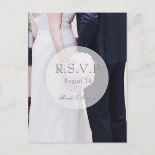 Bride & Groom Wedding RSVP Einladungspostkarte