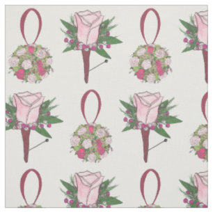 Bride Groom Wedwers Bloral Rose Bouquet Stoff