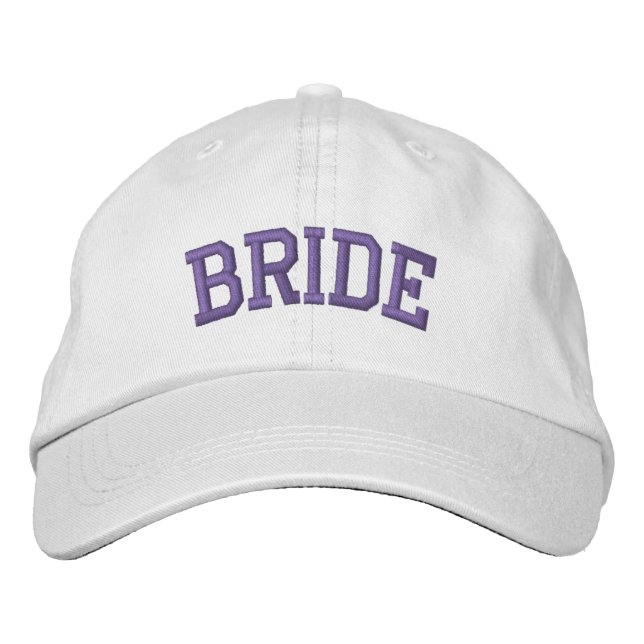 Bride Hat Gray Embroidery Bachelorette Hat Bestickte Baseballkappe (Vorderseite)