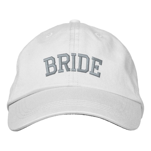 Bride Hat Peach Embroidery Bachelorette Hat Bestickte Baseballkappe (Vorderseite)