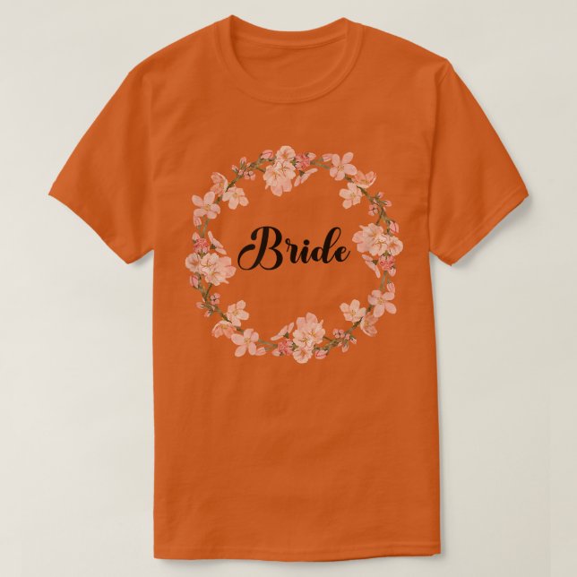 Bride Hen Party Floral Wreath Team Bridge T-Shirt (Design vorne)