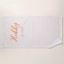 Bride Honeymoon Personalisiert Matching Hubby Wife Strandtuch