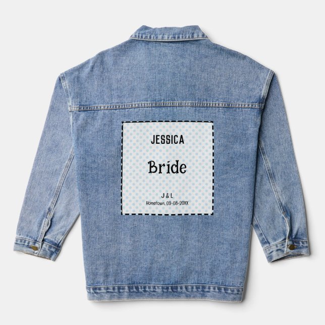 Bride Hübsch Polka Dot Custom Brautparty Hochzeit Jeansjacke (Rückseite)