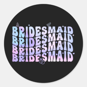Bride I Do Crew Groovy Bachelorette Par Runder Aufkleber